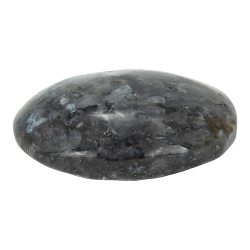 Palm Stone, Larvikite ~

Often confused with Black Moonstone or Black Labradorite, but is a black igneous rock made up entirely of feldspar with inclusions of small silver-blueish shimmering crystals that provide its famous ‘flash’. Named for the town of its first discovery in Larvik, Norway. Larvikite is a stone of inner transformation, helping one to accept, adapt to, and understand the benefits of change. Helps one access their inner strength and acts as a protective and grounding stone by connecting to earth energy and nature spirits. Said to be useful for past life recall, neutralizing or canceling unwanted spells, and repelling negative energy. Excellent for calming our most frequent emotional reaction of anxiety and helps one to live with lessened stress.