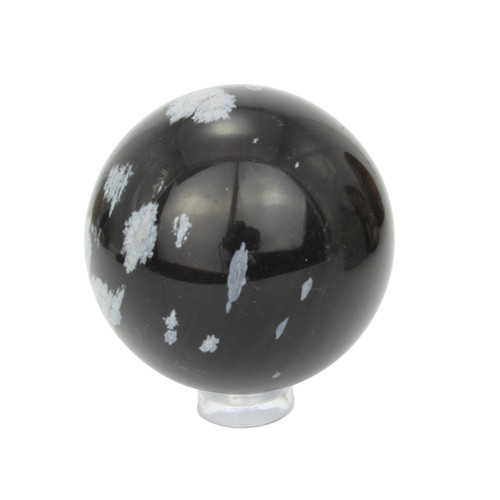Snowflake Obsidian Sphere 50 mm ~

The energy of this volcanic rock is restful & serene. Helps us recognize & transmute negative patterns and thoughts. Brings peace & balance to the body. A Shaman stone considered a powerful psychic talisman. Helps w/ inner reflection needed to bring change.