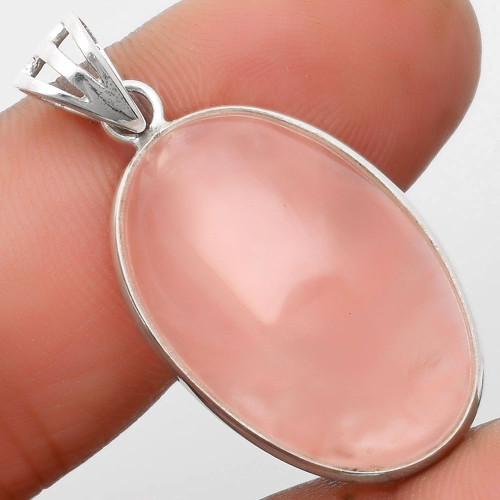 Rose Quartz Pendant, Length 1 1/2 inch