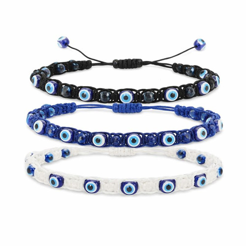 Turkish Evil Eye Woven Bracelets Assorted Colors