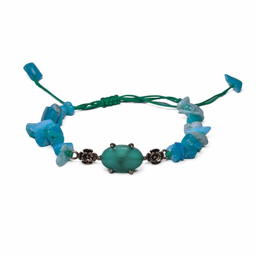 Gemstone Chip String Bracelet - Green Aventurine