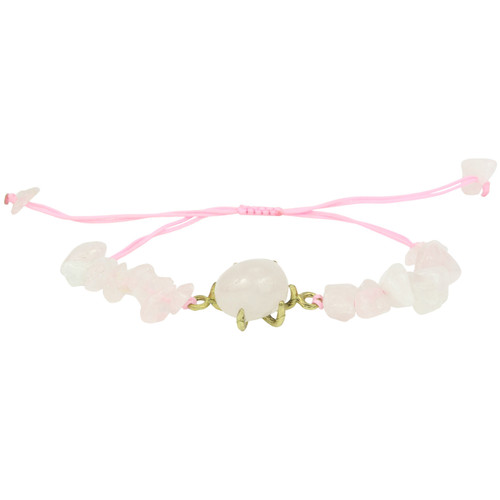 Gemstone Chip String Bracelet - Rose Quartz