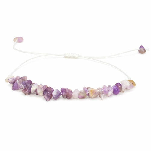 Amethyst Chip String Bracelet