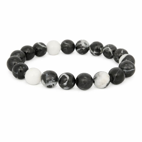 Zebra Agate Sphere  Bracelet