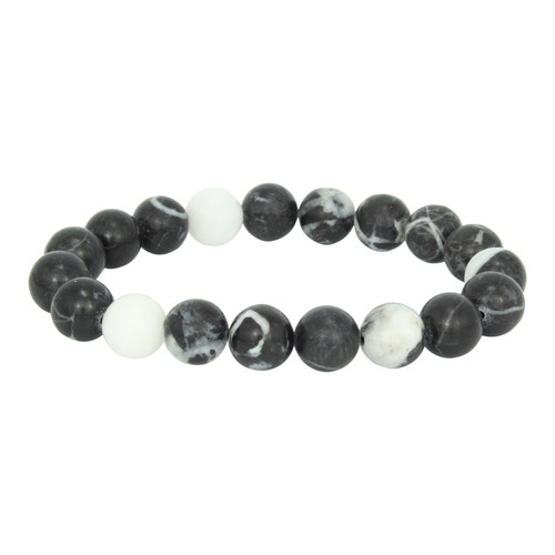 Zebra Agate Sphere  Bracelet