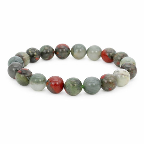 African Bloodstone Sphere 10mm Bracelet