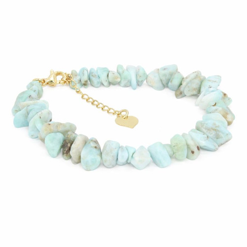 Larimar Chip Adjustable Bracelet