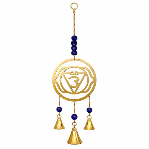 Brass Wind Chime 11" High - Blue Chakra (Third Eye Chakra)