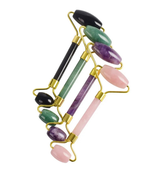 Gemstone Facial Rollers. Rose Quartz, Green Aventurine, Amethyst,Black Obsidian