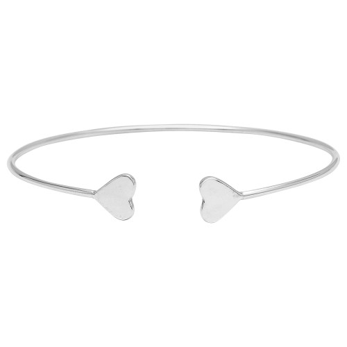 Sterling Silver Heart Cuff Bracelet ~