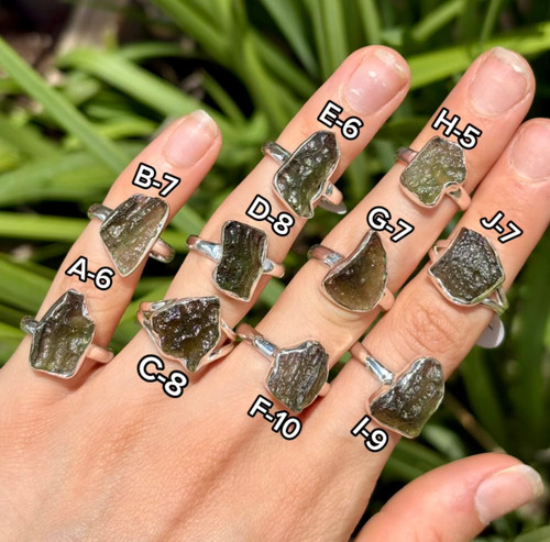 Raw Moldavite Sterling Silver Ring