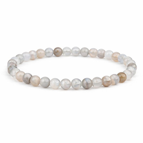 Natural Agate Sphere Bracelet 6mm