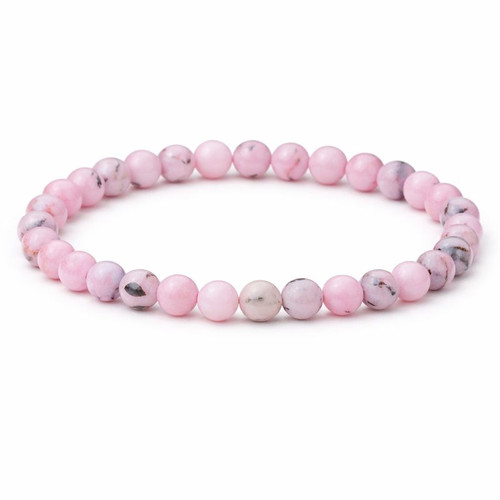 Pink Opal Beaded Bracelet 6mm
