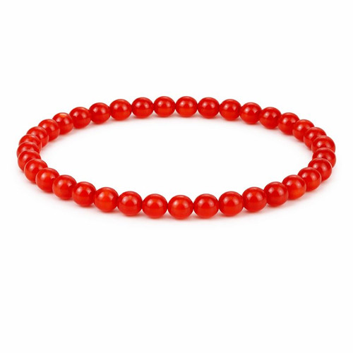 Carnelian Beaded Bracelet - 6mm