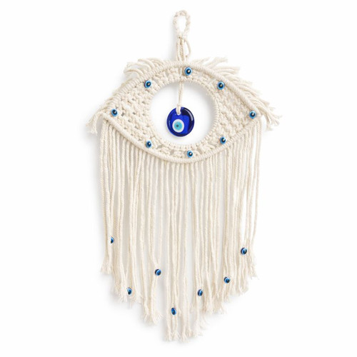 Evil Eye Macrame Eye-Shaped Wall Hanging