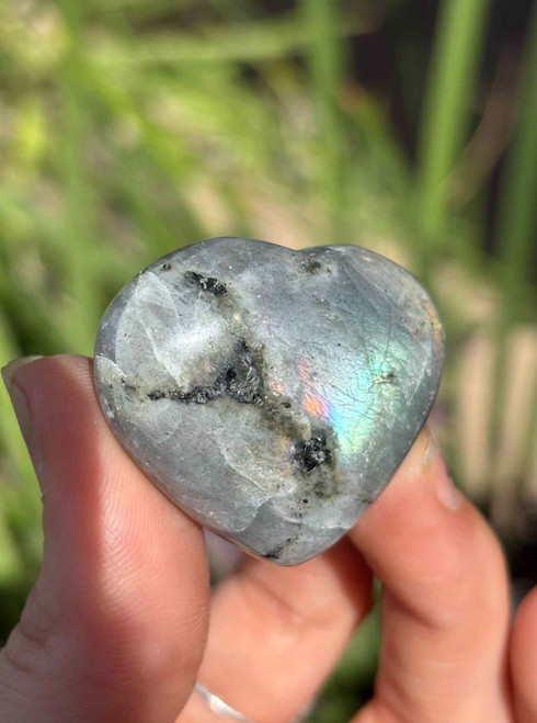 Labradorite Heart Carving