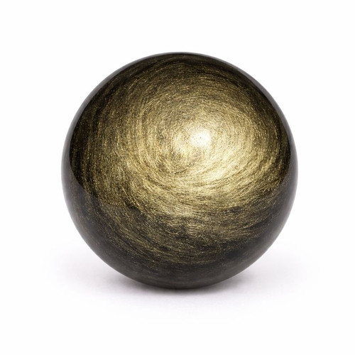 Gold Sheen Obsidian sphere with silver stand