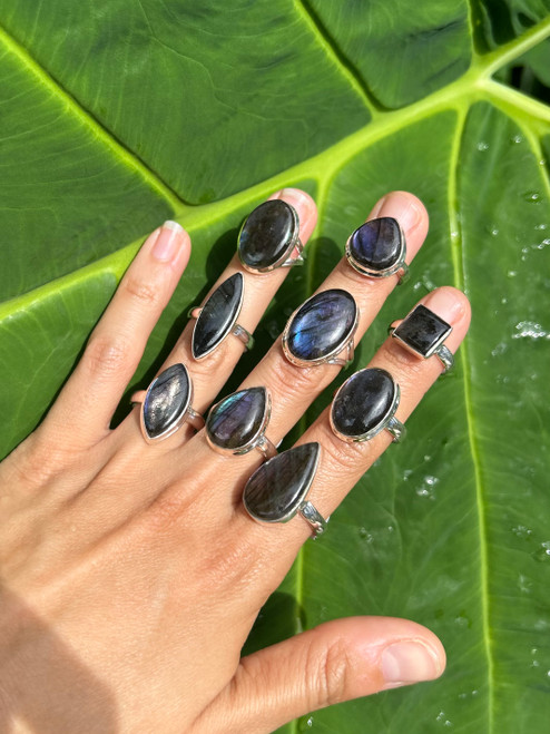 Purple Fire Labradorite Ring