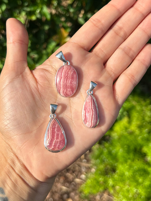 Sterling Silver Rhodochrosite Pendant