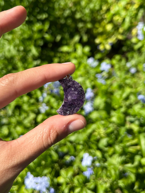 Crescent Moon Amethyst Pendants
