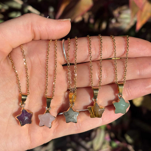Stainless Steel Star Crystal Necklaces