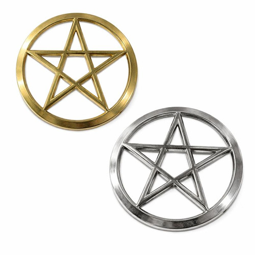Pentagram Cut-Out Brass Altar Tile – Gold or Silver