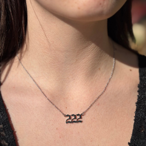 Angel Number Necklace Gold or Silver Stainless Steel