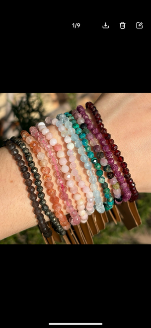 Faceted Gemstone Bracelets 4mm