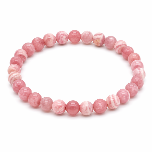 Rhodochrosite 6mm Beaded Bracelet