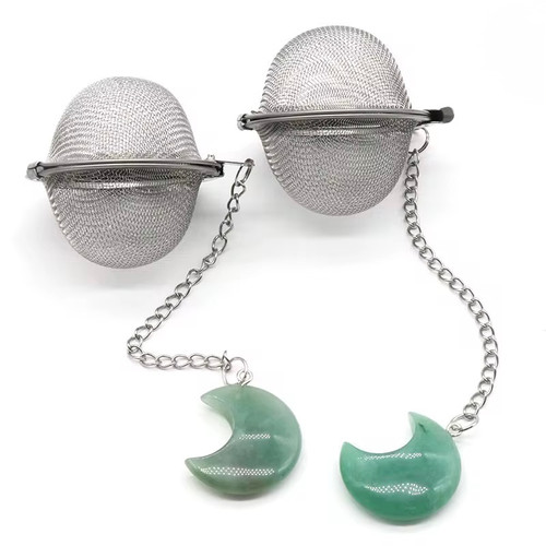 Moon Crystal Mesh Tea Ball (Assorted Crystals Available)