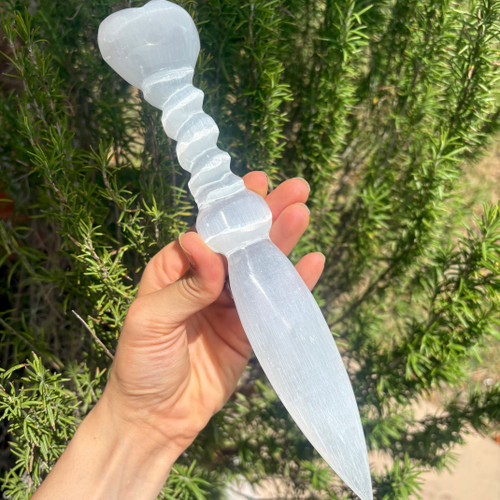 Selenite Spiral Heart Knife