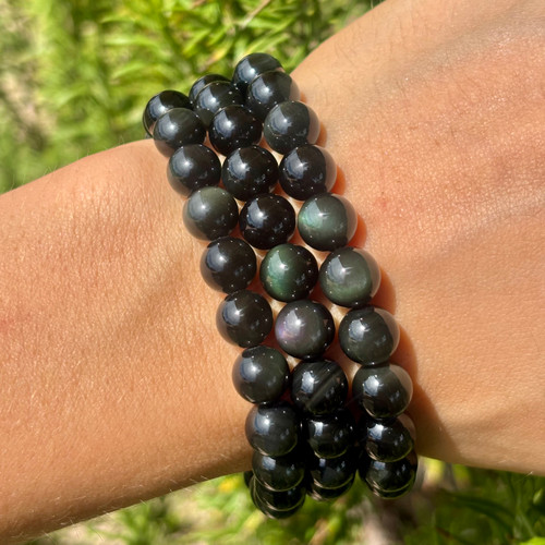 Rainbow Obsidian Beaded Bracelet (sizes vary)