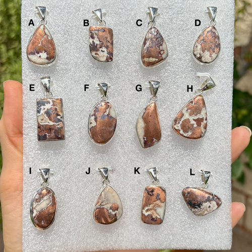 Sterling Silver Copper With Agate Pendant