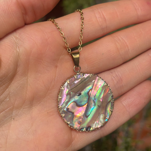 Gold Abalone Shell Necklace