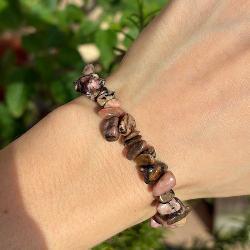 Rhodonite Chip Bracelet