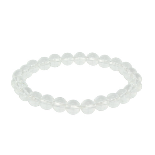 Clear Quartz Sphere 8mm Bracelet