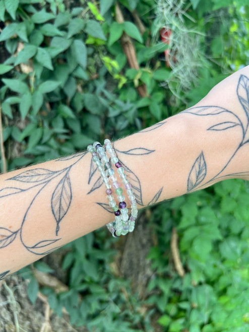 4mm Fluorite Sphere Bracelet