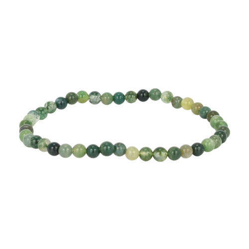 Moss Agate Small Sphere Bracelet