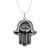 Hematite Hamsa Hand Pendant Necklace