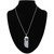 Silver Plated Black Kyanite Blade Pendant Necklace