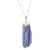 Silver Plated Kyanite Blade w/ Amethyst Point Pendant Necklace