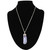 Silver Plated Kyanite Blade w/ Amethyst Point Pendant Necklace