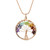Rose Gold Plated Tree of Life Circle Chakra Pendant Necklace