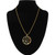 Gold Plated Web w/ Multi Chips Point Pendant Necklace