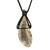 Raw Plain Geode Half Black Cord Necklace