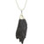 Silver Plated Black Kyanite Blade Pendant Necklace