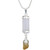 Silver Plated Selenite Blade w/ Citrine Dangle Point Pendant Necklace