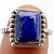 Sterling Silver Natural Lapis - Afghanistan Ring ~
Lapis Lazuli ~ Universal symbol of wisdom and truth. Activates the upper chakras and stimulates the pineal gland. Opens your connection to Spirit.Helps one to develop intuition, psychic visions and clairvoyant abilities. Creates feelings of peace, harmony and the gift of enlightenment.