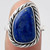 Sterling Silver Natural Lapis Ring ~
Lapis Lazuli ~ Universal symbol of wisdom and truth. Activates the upper chakras and stimulates the pineal gland. Opens your connection to Spirit.Helps one to develop intuition, psychic visions and clairvoyant abilities. Creates feelings of peace, harmony and the gift of enlightenment.