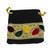 Black Cotton Pouch with Gems & Velvet Accents Assorted Colors